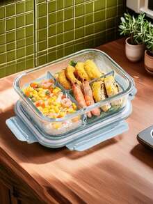 高硼硅玻璃食品储存容器，真空密封沙拉碗带锁盖，适用于微波炉、烤箱、洗碗机，多功能厨房食品储存和整理盒，便当盒 - 彩色 - 查看 20