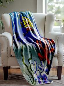 SPONGEBOB Spongebob SquarePants Coral Fleece Blanket, Bring The Warmth Of Bikini Bottom Home! It Is Suitable For Warm Companionship While Watching TV On The Sofa, A Considerate Little Blanket For Office Midday Rest, A Cartoon Decoration In Children's Rooms, A Photo-Taking Tool For Camping And Picnics, And Has Multiple Uses. It Can Be Used As A Nap Blanket, Sofa Blanket, Air-Conditioned Quilt Or Picnic Mat.