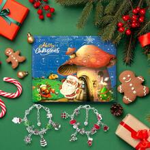 2025年女士24天圣诞节倒计时手链，包含22个魔法咒语，2条成人DIY珠宝制作手链，圣诞节假日倒计时礼物 - 彩色 - 查看 6