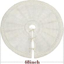 1 Peça Saia Clássica de 48 Polegadas para Árvore de Natal com Fechamento por Cordão - Decoração Natalina Moderna de Poliéster, Sem Necessidade de Eletricidade, Perfeita para Decorações de Árvore Festiva, Decorações de Árvore de Natal, Ideal para Decoração Natalina Doméstica, Decoração de Ambiente Natalino