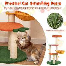 Multi-Level Cat Tree Cute Fruit World Cat Tower W/ Fruit-Shaped Platforms - 橙色,紅色,綠色和黃色 - 查看 7