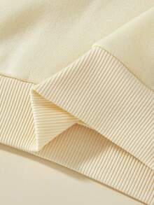 Girls' Christmas Minimalist Slogan Print Warm Fleece Crew Neck Sweatshirt