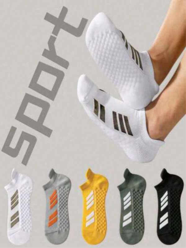 1/25 Pair Of Men's Sports Socks Striped Tyrol Design Boat Socks Spring And Summer Thin Running Socks Comfortable Breathable Fitness Socks Sports Socks Suitable For Daily Outdoor Sports Suitable For Spring, Summer, Autumn And Winter Comfortable, Absorbent And Breathable