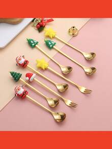 2 Stücke Weihnachts-Kaffeelöffel mit roter Geschenkbox - Kreative Weihnachtsbaum, Weihnachtsmann, Stern Edelstahl Löffel, geeignet für Essgeschirr, Dessert, Tee, Suppe Rühren, praktisches Weihnachtsgeschenk - Weihnachtsparty Zubehör