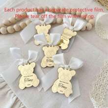 Teddy Bear Tag, Teddy Bear Acrylic Mirror Custom Tag, Personalized Gift Tags, Wedding Acrylic Name Tag, Baptism Name Tag, Name Tags For Favors,Multi-Functional, Ornamental,Reusable,Exquisite,Stylish,High-Quality,Colorful,Modern,Custom,Personalized,Unique,Ideal Gifts For Him,Ideal Gifts For Her,Boyfriend,Dad,Girlfriend,Mom,Family,Friends,Tea Room,Home,Garden,Office,For Anniversaries,For Valentine's Day,For Mother's Day,For Birthdays,For Father's Day,For Graduation,For Weddings,For Housewarming,Warm Ambience,Fall Decor - Gold - View 6