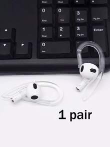 1 Pair Transparent 6mm Silicone Universal Earphone Hooks Compatible With Apple Wireless Earbuds, Bluetooth Headphones Ear Clips Rotatable Anti-Slip Anti-Lost