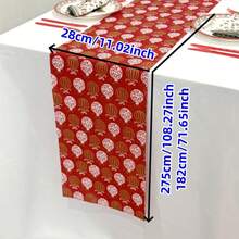 1pc 11.02*108.27inch Christmas Snowman & Christmas Tree Decorative Table Runner, Suitable For Christmas Dining Table Decor, Kitchen, Dining Room Daily Use, Theme Party Decoration, Holiday And Special Event Celebration - Solid Color - View 4