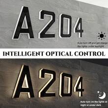 ISUNMEA - Números de casa modernos con luz de 23 para exteriores, luces LED impermeables, números de dirección para casas personalizados para exteriores, 4, negro, 23 - 3- Negro - Ver 5