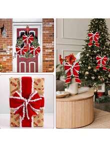 1 Stück Weihnachtsrotes Band mit weißem flauschigem Rand, perfekt zum Verpacken von Weihnachtsgeschenken, Weihnachtsbaumdekorationen, DIY Kranz-Accessoires, Weihnachtsgeschenke, Heimdekoration, Bouquet-Wickelband, perfekt für Partys und Geschenkdekorationen. Weihnachtsdekoration Raumdekoration Winter