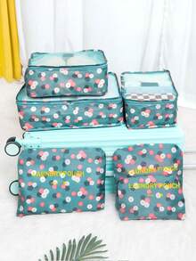6pcs Travel Storage Bag Set, Lightweight Luggage Organizer, Fashionable Large Capacity Storage Bag, Luggage Sorting Bag, Durable Polyester Fiber Sorting Storage Bag, Zipper Closure - Suitable For Clothing, Shoes, Cosmetics, Underwear, Etc., Save Luggage Space - Multicolor - View 9