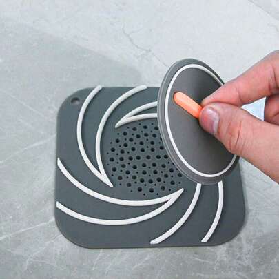 Bộ 1/2 nút đậy cống silicon chống mùi, 2 trong 1 vừa là nút chặn cống vừa là tấm lót cống, thích hợp cho nhà bếp, phòng tắm, nhà vệ sinh, ban công.