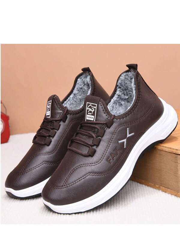 Męskie zimowe buty sportowe z podszewką termiczną, grube, ciepłe, antypoślizgowe, z miękkiej skóry, wodoodporne, modne, z miękką podeszwą, antypoślizgowe, uniwersalne
