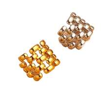 New 18K Stainless Steel Fashion Ring, The Opening Design Can Be Adjusted In Size - 6-dourado - 查看 5