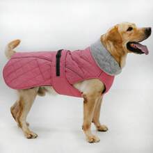 Giacca invernale per cani, giacca extra calda per cani, cappotto per cani in climi freddi, giacca da neve con collo alto e fodera trapuntata in lana, abbigliamento invernale regolabile e riflettente per animali domestici - Viola - Visualizzare 5