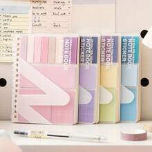 Multi-Functional Notebook Combination Set, Four-In-One Notebook With Sticky Notes, Index Stickers And Horizontal Lines, Loose-Leaf Book Waterproof Cover, Back To School And Office - Màu xanh lam - Xem 3