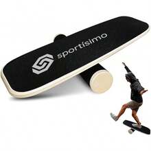 Sportisimo - Tabla de Equilibrio - Modelo Balance Pro 75 x 28 cm - Base curvada y superficie antideslizante - Mejora fuerza, estabilidad y coordinación - Tablero de 75 x 28 cm - Ver 9