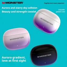 Monster XT02 真无线蓝牙耳机，带主动降噪功能，轻巧入耳式音乐、游戏和运动耳机（中文包装） - 粉紅紫 - 查看 8