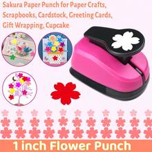 Perforadora de 1 pulgada (25 mm) con diseño de sakura, color aleatorio, adecuada para papel fotográfico DIY, manualidades, scrapbooking, uso estudiantil y diario - Perforadora de papel Sakura de 1 pulgada y 25 mm - Ver 7
