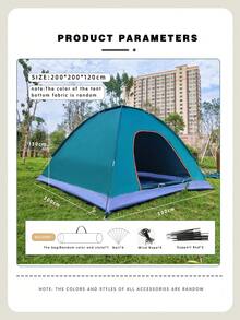 1pc Camping Tent, Multi-Color Options, Waterproof, UV-Resistant, Anti-Mosquito, Easy Assembly, Portable, Handmade, Outdoor Accessories, Suitable For 1-3 People Camping, Hiking, Trekking