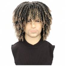 Short Dreadlock Wigs For Man Afro Twist Braided Dreadlocks Wig Synthetic Breathable Faux Locs Braids Curly Wig - 彩色 - 查看 12