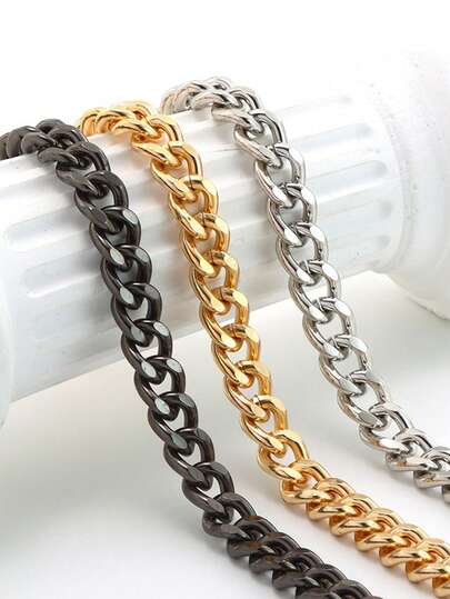 1pc Metal Chain Shoulder Strap Bag Chain Accessories Handbag Straps For Crossbody Bag Chain Golden Chain Shoulder Strap Mahjong Bag Long Chain Accessories Underarm Bag Chain Replacement Shoulder Strap DIY Modification Accessories Extension Chain Single Shoulder Bag Crossbody Bag Universal DIY Handmade Detachable Straps Handle Shoulder Metal Replacement Chains Bag Parts Accessories