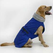 Giacca invernale per cani, giacca extra calda per cani, cappotto per cani in climi freddi, giacca da neve con collo alto e fodera trapuntata in lana, abbigliamento invernale regolabile e riflettente per animali domestici - Viola - Visualizzare 9