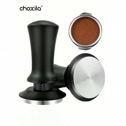 choxila 1 dụng cụ nén cà phê đậm đặc, dụng cụ nén bột pha cà phê có đế bằng thép không gỉ gợn sóng, thiết kế có thể điều chỉnh độ sâu, phụ kiện pha cà phê Espresso 51mm/53mm/58mm, dụng cụ pha cà phê Barista
