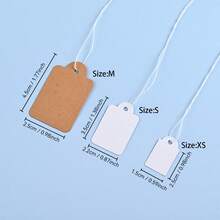 100-200 Stück weiße Markierungsetiketten Geschenkanhänger mit Schnur, Schmuck-Hängeschilder, Preisschilder mit Schnur, leere Beschriftungsetiketten zum Preisauszeichnen von Geschenken, Schmuck, Kleidung, Waren-Preisschilder, Bekleidungsetiketten, Party-Geschenkanhänger - Verschiedenfarbig - Übersicht 5