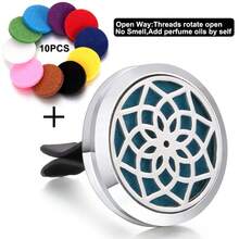 Nuevos productos difusores de aromaterapia Difusor de perfume para coche con diseño de árbol de la vida, ambientador de rejilla de ventilación, difusor de fragancia y aroma, colgante giratorio con compartimento abierto, accesorios de decoración del hogar DIY, regalos - Plateado - Ver 12