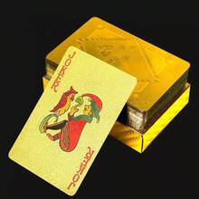 1set Waterproof 24k Golden Playing Cards Multiple Playing Cards,Modern Style Cards, Great For Adults And Families - Card Games And Board Games For Family Game Night - 10 Min,With Storage Box, Paper Cards, Easy To Shuffle Design - Multicolor - View 3