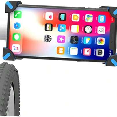 1pc 360° Rotatable Phone Holder Bracket For Electric Scooter, Motorcycle And Mountain Bike - Adjustable Four-Claw Clamp, Black ABS