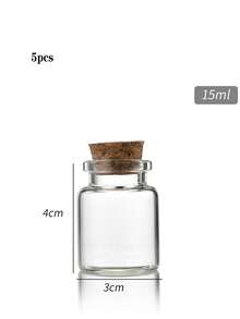 1/5/10/20个30毫米直径软木塞，高硼硅玻璃许愿瓶，漂流瓶，幸运星，糖果，药丸，花茶，玻璃储物瓶 - 彩色 - 查看 16