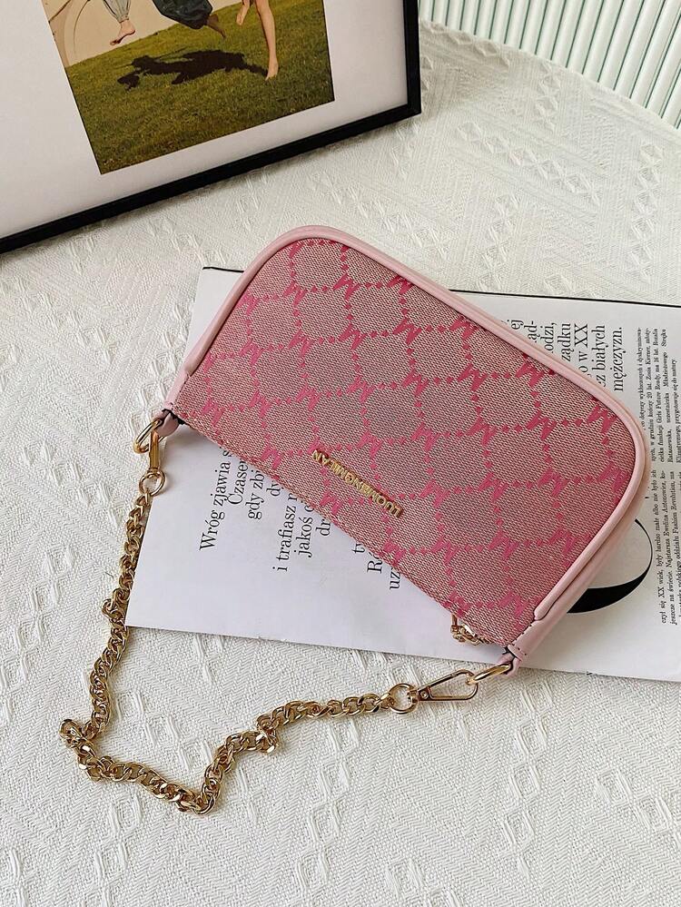 Women's Chain Strap Baguette Bag, French Niche Ladies Handbag, New Design, All-Match Textured, Fashionable Shoulder/Underarm/Crossbody Bag Valentines