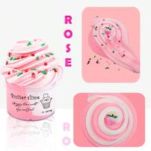 70ml Single Bottle Rose Pink Dual-Color Mud Slime Set, Cream Slime Set, Party Favor Slime Toy, New Year Gift, Cute Slime Gift Basket Filler, Super Soft Non-Sticky (Slime Not Included, Not Recommended) - Multicolor - View 3