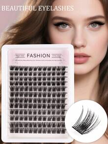 110pcs False Eyelash Clusters, DIY Eyelash Extension - Premium D-Curl Fluffy Natural Lash Clusters For Eyelash Extension, Reusable, Lightweight, Easy To Apply - False Eyelash Clusters, Individual False Lashes - Black - View 10