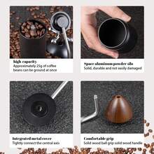SOKANY High-Grade Stainless Steel Manual Coffee Grinder With Textured Grid Pattern Handle-Ergonomic Design Suitable For Home And Office Use, No Electricity Required, Durable And Easy To Clean, Coffee Bar Accessories