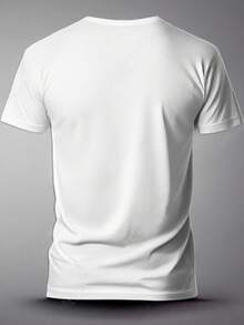 Men's Crew Neck Summer T-Shirt Regular Fit None - 白色 - 查看 2