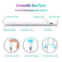 Stylus Pencil Pen Suitable For Tablets & Phone,Compatible With Apple And Android System,Pre Installed Special Conductive Pen Tip, Replaceable Pen Tip, Fast Charging - 白色 - 查看 4