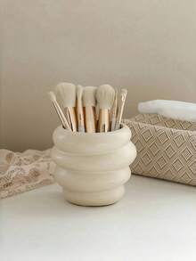 Honey Pot Shaped Makeup Brush Holder, Cute Milky White Cosmetic Display Rack, Makeup Storage Box, Best Birthday Gift, Home Decor