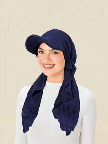 1pc Women's Curve Brim Turban Hat, Classic Solid Color Breathable Versatile Outdoors Sun Protection Casual Baseball Cap Turban, Suitable For Daily Wear