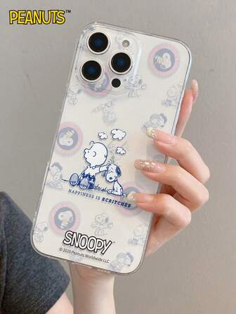  Officially Licensed Transparent Anti-Drop Snoopy Cartoon Character Phone Case Compatible With IPhone 16 Pro Max/13/14/15/17, High Transparency Protective Cover With Precise Cutouts For Camera Lens, Compatible With Samsung, Nothing, Pixel, INFINIX, Apple, Redmi