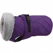 Giacca invernale per cani, giacca extra calda per cani, cappotto per cani in climi freddi, giacca da neve con collo alto e fodera trapuntata in lana, abbigliamento invernale regolabile e riflettente per animali domestici - Viola - Visualizzare 13