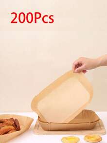 50/100/200pcs Baking Oven Paper, Rectangle Cooking Paper Sheets, Suitable For Bread, Potato, Toast, Pizza, Fried Chicken, French Fries, Roast Chicken, Nuggets, Pies, Suitable For Oven & Air Fryer, Heat Resistant, Waterproof, Oil Proof