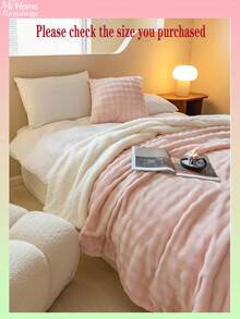 1 pieza Manta reversible suave y esponjosa de felpa de burbujas y sherpa, disponible en varios colores, decoración del hogar minimalista y de moda, adecuada para dormitorio, dormitorio de niños/niñas, siesta en el sofá, siesta en la oficina, regalo perfecto para el Día de San Valentín, lavable a máquina