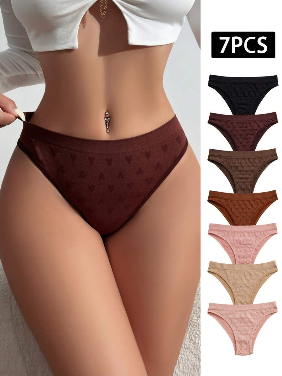 7pcs Women Comfortable Seamless Breathable Triangle Panties - Multicolor - View 1
