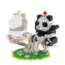 1008pcs Panda Swing Building Blocks Set, ABS Material, Animal & Plant Themed, Movie-Inspired Decor, Ideal For Office, Living Room, Christmas, Halloween, New Year, Birthday Gifts - Multicolor - View 8