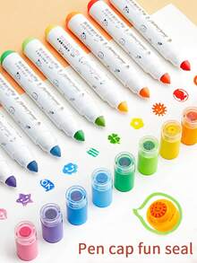 1 pieza Touchmark 12/24/36 Colores Diseño de punta de cono Fácil de lavar Bolígrafos de acuarela, Suministros de arte para escuela primaria, Marcadores, Bolígrafos para dibujar, Bolígrafos para grafiti, Bolígrafos de marcado diario, Bolígrafos de acuarela lindos, Útiles escolares - Pluma de acuarela con sello - Ver 5