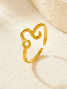 18K Gold Plated Stainless Steel Zodiac Ring, Luxury Jewelry Set With Gift Box, Suitable For Men And Women, Ideal For Daily Wear Or As A Gift For Girlfriend, Mother, Holiday