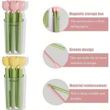 5pcs + Storage Box Tulip & Carrot Magnetic Sealing Clips, Shaped Food Packaging Clips, Storage Box, Snack Bag Airtight Moisture-Proof Sealing Clips - Multicolor - View 10