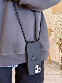 1 chiếc ốp lưng điện thoại chống sốc có lỗ lớn kèm phụ kiện hình trái tim, tương thích với iPhone 14, 14 Pro, 14 Pro Max, 13, 13 Pro, 13 Pro Max, 11, 11 Pro Max, 12, 12 Pro, 12 Pro Max, XR, XS, 15, 15 Pro, 15 Pro Max, 16, 16 Pro, 16 Pro Max, ốp lưng điện thoại mềm mại họa tiết hoạt hình. - màu đen - Xem 1